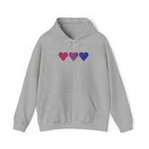 Bisexual Flag Hearts Hoodie: Pride LGBTQ+ Gradient Design
